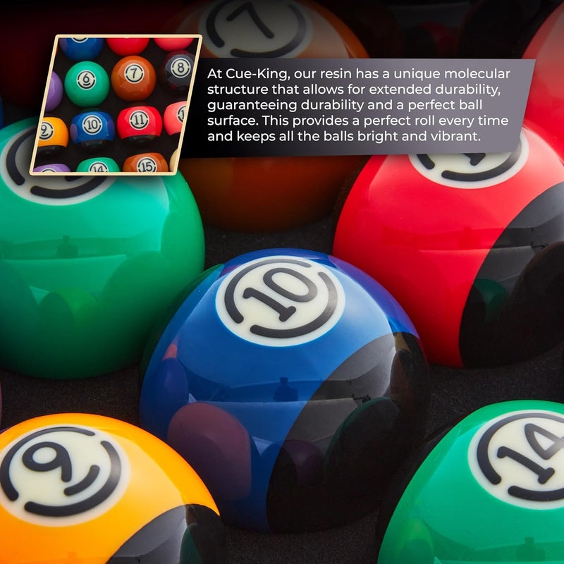 CuteKing Pool Balls Black Edition, Billiard Balls, Grade AA+ 2-1/4" Regulation Size Set with Pro Dotted Cue Ball, Pool Table Balls, Billiard Balls Set, Pool Ball Set, Bolas De Billar - Image 2